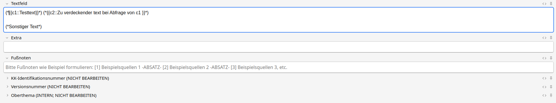 Beispiel eines Lückenfüller-Templates