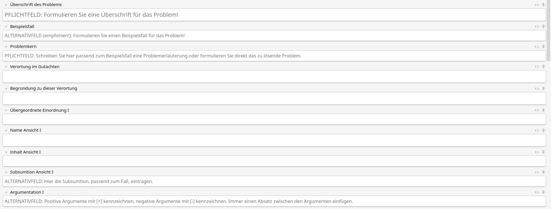 Übersicht der Problemkarte